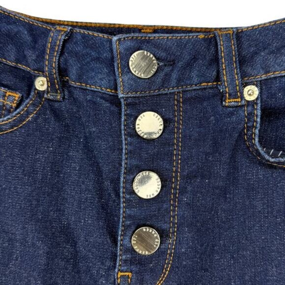 TED BAKER Leppie Button Front High Rise Skinny Jean Sz 25 Dark Blue - Picture 6 of 7